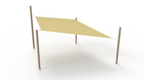 Drak-solsegel i HDPE 3 x 3 x 4 x 4 m