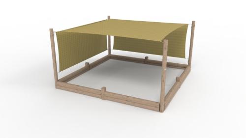 Sandlåda med solsegel 4.20x4.20 m