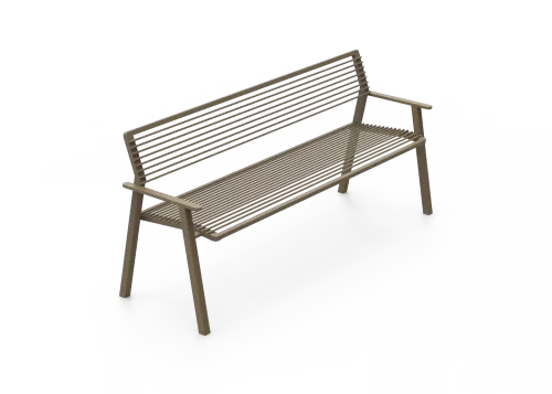 Bench with armrests CORO METAL