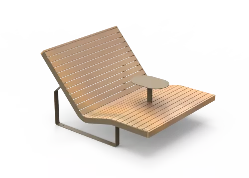 Double sun lounger with side table PIRO