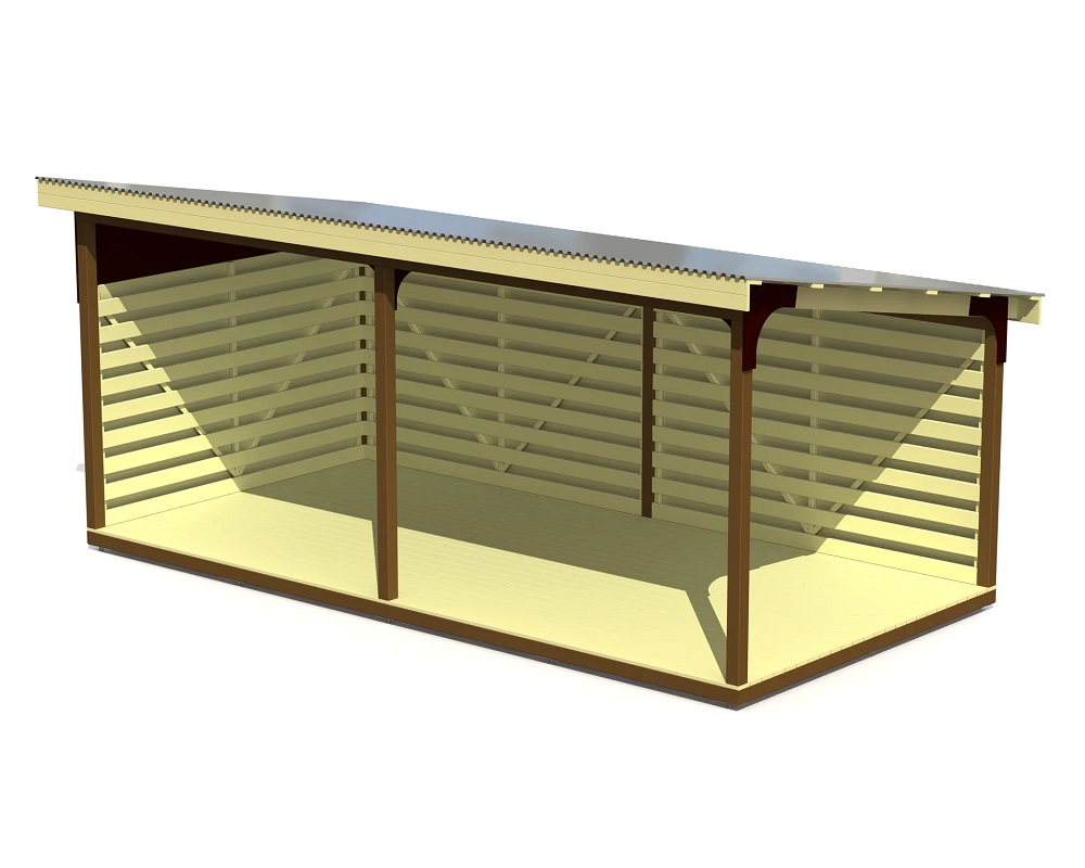 Pergola med trägolv - 3x6m