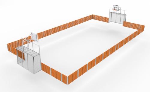 Woody Multiarena 13 x 6 med basket och fotboll