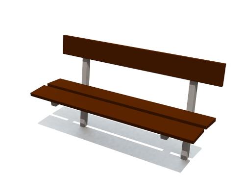 Parksoffa i trä och metall