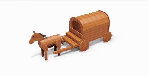 Häst med prärievagn