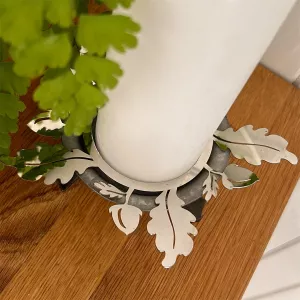 Ljusmanschett blockljus ekblad silver ELDgarden