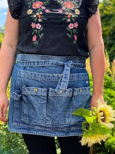 Trädgårdsförkläde av jeans midjekort ELDgarden