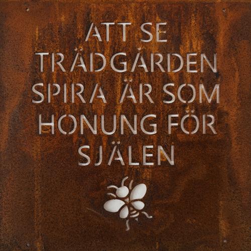 Skylt till armeringsjärn Att se trädgårdens spira Lind Decoration
