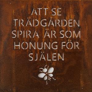 Skylt till armeringsjärn Att se trädgårdens spira Lind Decoration