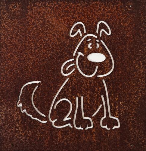 Skylt till armeringsjärn Hund Lind Decoration