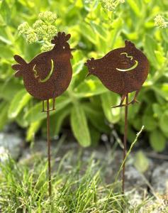 Tupp och höna blomstersticks Lind decoration 2 set