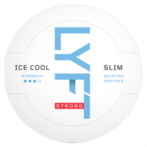 Lyft Mint Ice cool strong med 14 mg nikotin/gram kännetecknar isig mentol med söt pepparmynta och 24st snuspåsar i dosan.