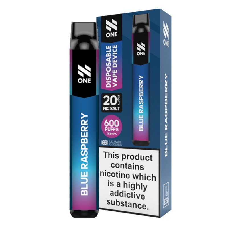 Engångscigg med nikotinsalt och smak av blåhallon