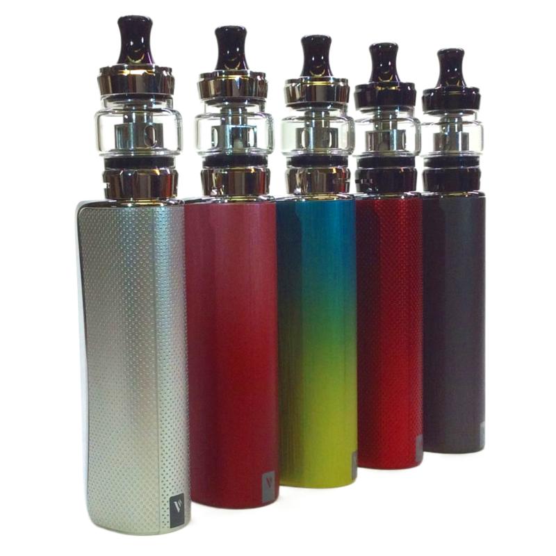 Fem stycken completta vaporesso gtx one 40 watt kit med färgerna silver ljusröd blågrön mörkröd och svart.