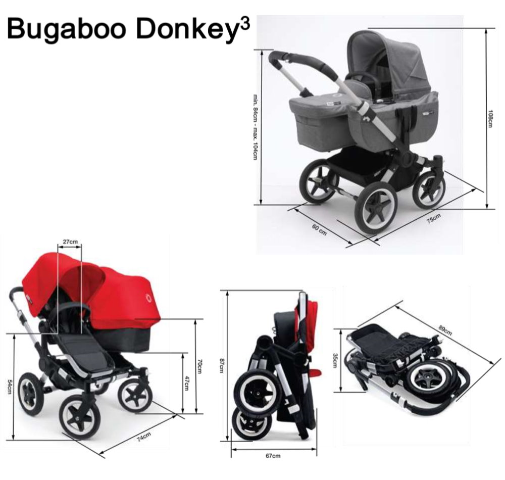 bugaboo donkey duo width