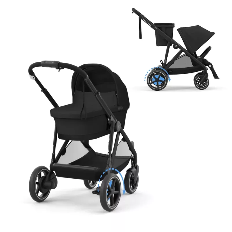 Cybex eGazelle S BLACK / MOON BLACK - Sittvagn & Liggdel