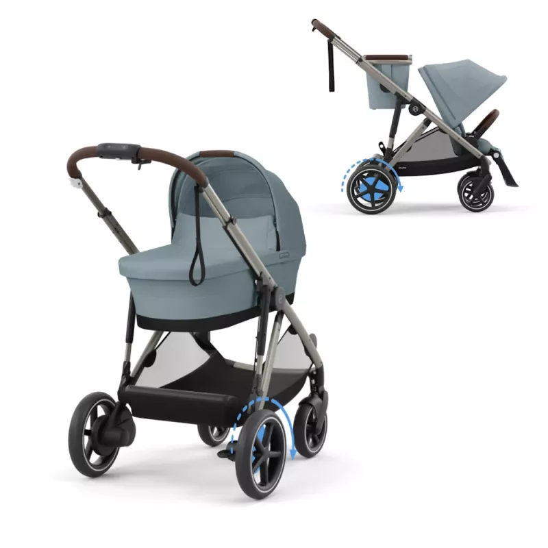 Cybex eGazelle S TAUPE / STORMY BLUE - One Seat & One Cot