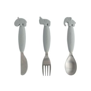 Done By Deer YummyPlus Easy grip cutlery set Grey