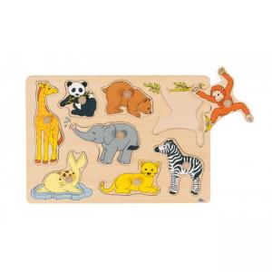 Goki, Lift Out Puzzle, Wooden, 8 Pieces, Zoo