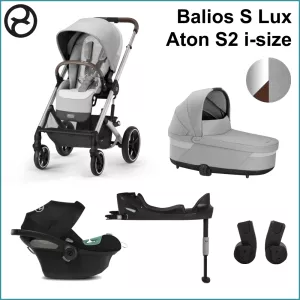 Complete Stroller Kit - Cybex Balios S Lux incl. Aton S2 i-Size SILVER / LAVA GREY