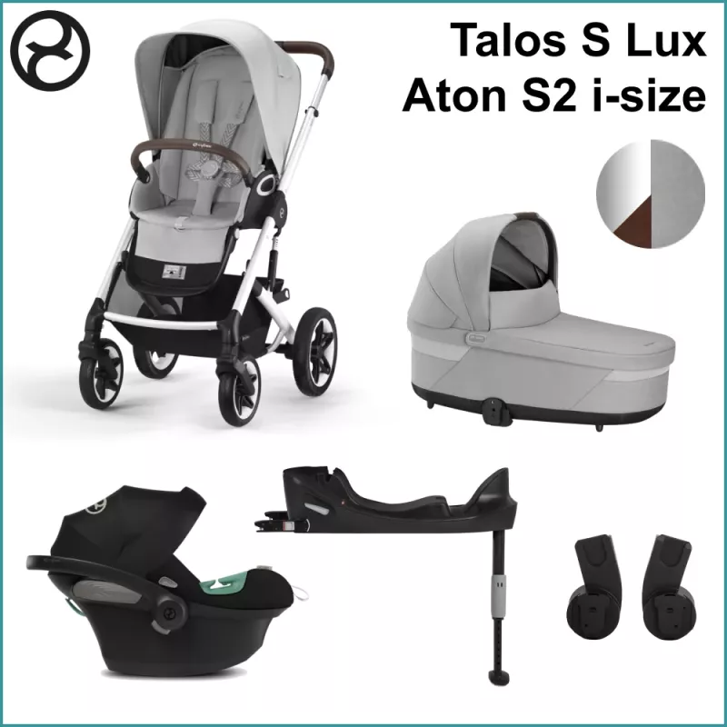 Complete Stroller Kit - Cybex Talos S Lux incl. Aton S2 i-Size SILVER / LAVA GREY