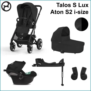 Komplett Barnvagnspaket - Cybex Talos S Lux inkl. Aton S2 i-Size BLACK / MOON BLACK