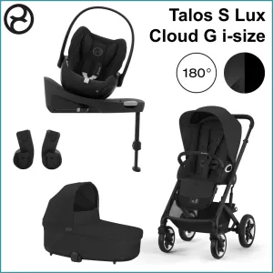 Komplett Barnvagnspaket - Cybex Talos S Lux inkl. Cloud G i-Size BLACK / MOON BLACK