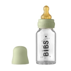 BIBS Baby Glass Bottle Complete Set Latex 110 ml Sage