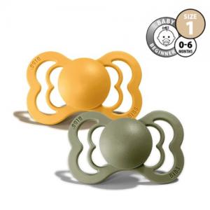 BIBS Supreme Napp Stl 1 Latex 2-pack Honey Bee / Olive
