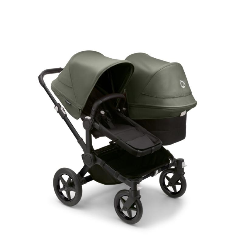 Bugaboo Donkey5 Duo BLACK / MIDNIGHT BLACK - FOREST GREEN Complete Stroller