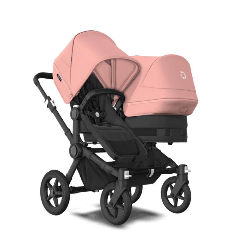 Bugaboo Donkey5 Duo BLACK / MIDNIGHT BLACK - MORNING PINK Complete Stroller