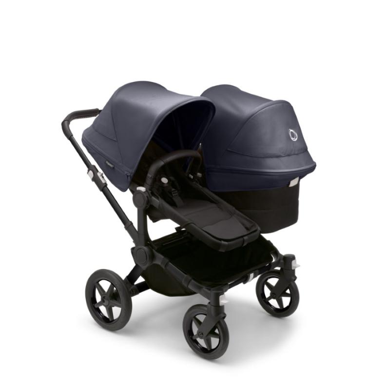 Bugaboo Donkey5 Duo BLACK / MIDNIGHT BLACK - STORMY BLUE Complete Stroller