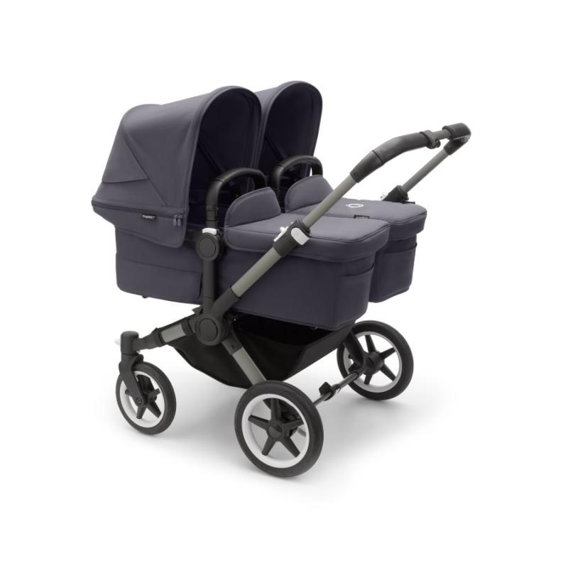 Bugaboo Donkey5 Twin GRAPHITE / STORMY BLUE - STORMY BLUE Complete Stroller