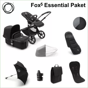 Bugaboo Fox5 ESSENTIAL Stroller Package - GRAPHITE / BLACK