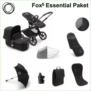 Bugaboo Fox5 ESSENTIAL Barnvagnspaket - GRAPHITE / BLACK