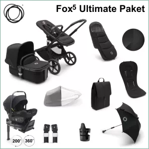 Bugaboo Fox5 ULTIMATE Stroller Package - BLACK / MIDNIGHT BLACK