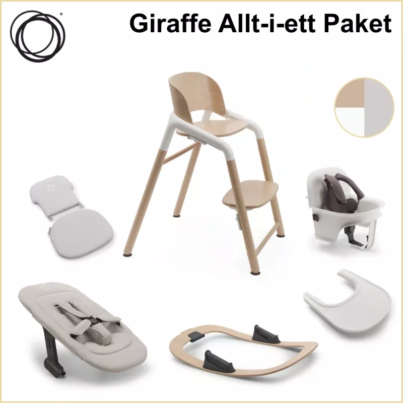 Bugaboo Giraffe Allt-i-ett Paket NEUTRAL WOOD / WHITE