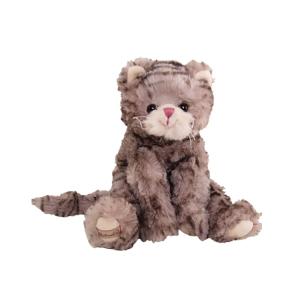 Bukowski Cat Plushie Maciek Grey Stripes Pink Bow 25 cm