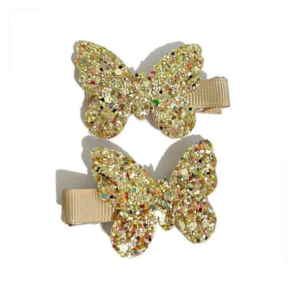 Busy Lizzie Clips Butterfly Glitter 2-Pack