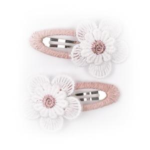 Busy Lizzie Hair Clips Flower Pink