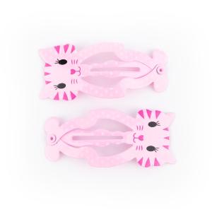 Buzy Lizzie Hair Clips Cat Pink