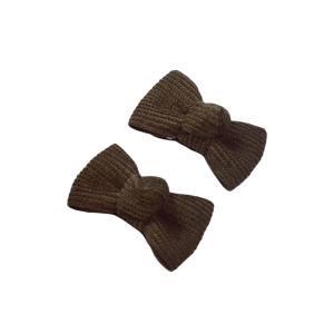 Busy Lizzie Hair Clips Bow Manchester 2-pack Brown