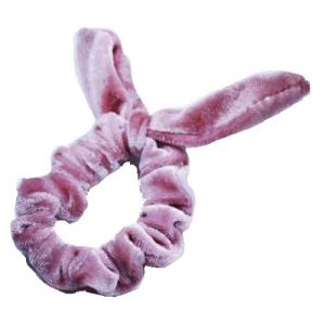 Busy Lizzie Scrunchie in Velvet with knot Pink