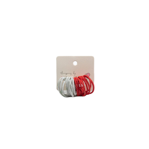 Busy Lizzie Hair Ties Mini White / Red