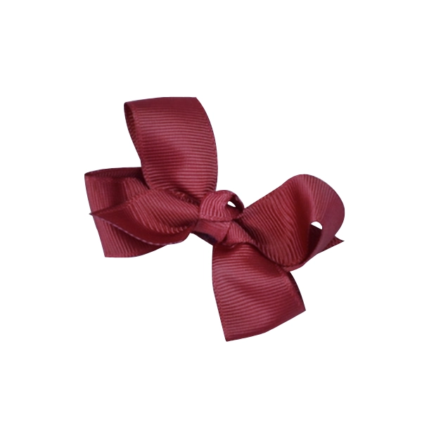 Buzy Lizzie Crocodile Clip with a Bow Dark Red