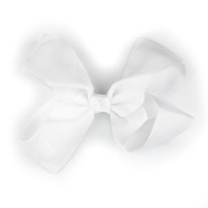 Busy Lizzie Crocodile Clip Big Bow White 15 cm