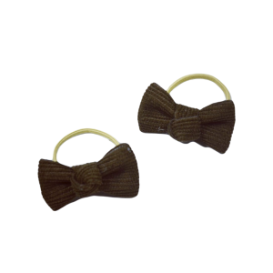 Busy Lizzie Hair Ties With Bow Manchester 2-pack Brown