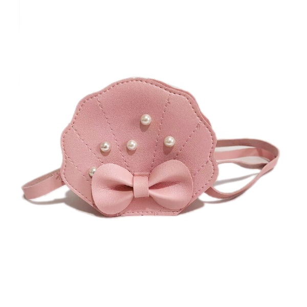 Busy Lizzie Bag Pink Shell with Pearls