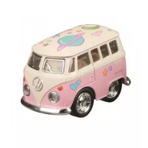 Toy Car Classic VW Bus Pullback Motor Pink