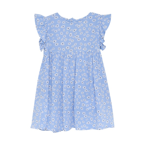 Creamie Dress Short Sleeved Flowers Bel Air Blue