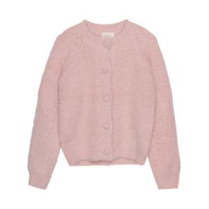 Creamie Cardigan Long Sleeves Knitted Pink Glitter